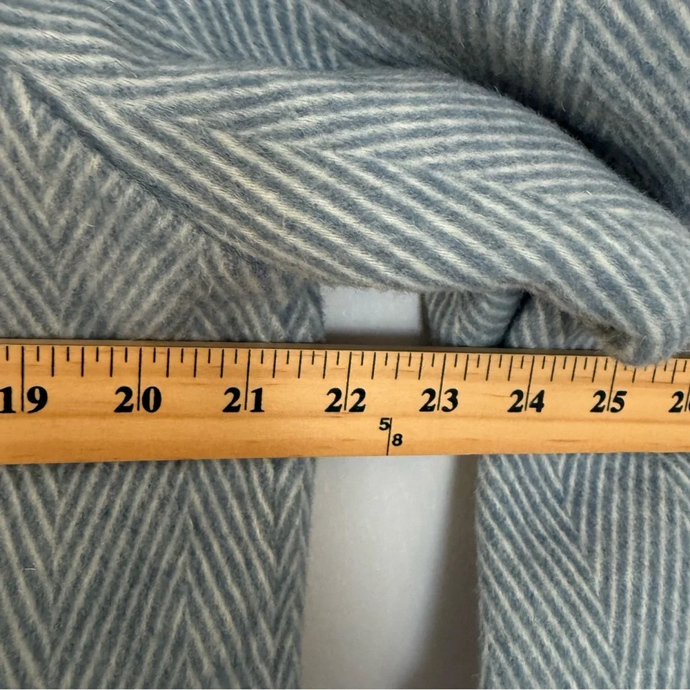 NWT Classic Women's Blue Gray Herringbone Trench Wool Coat Size M - Picture 14 of 15